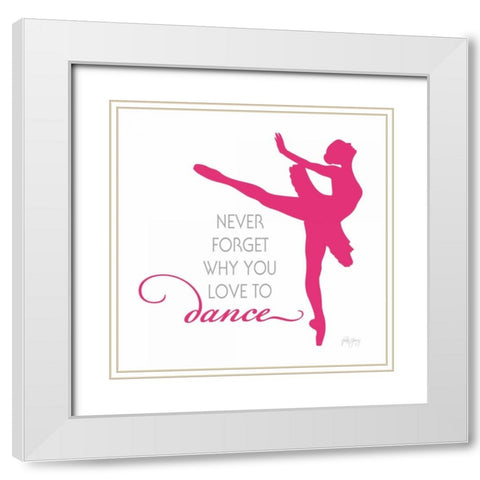 Dance III White Modern Wood Framed Art Print with Double Matting by Young, Patty