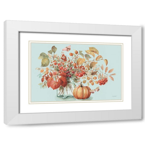 Autumn in Nature 01 on Aqua White Modern Wood Framed Art Print with Double Matting by Audit, Lisa
