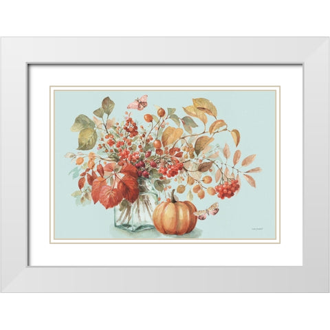 Autumn in Nature 01 on Aqua White Modern Wood Framed Art Print with Double Matting by Audit, Lisa