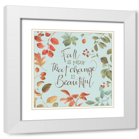 Autumn in Nature 07 on Aqua White Modern Wood Framed Art Print with Double Matting by Audit, Lisa