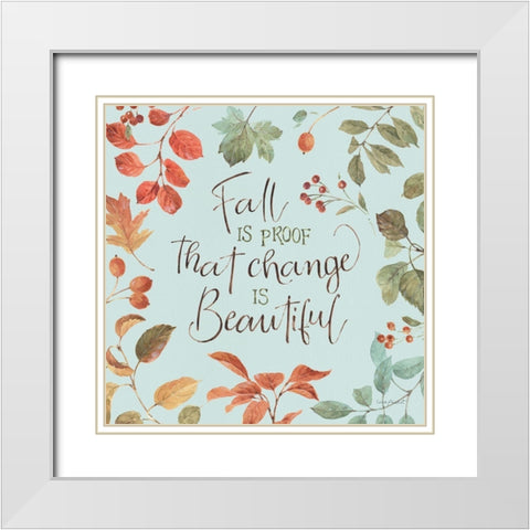 Autumn in Nature 07 on Aqua White Modern Wood Framed Art Print with Double Matting by Audit, Lisa