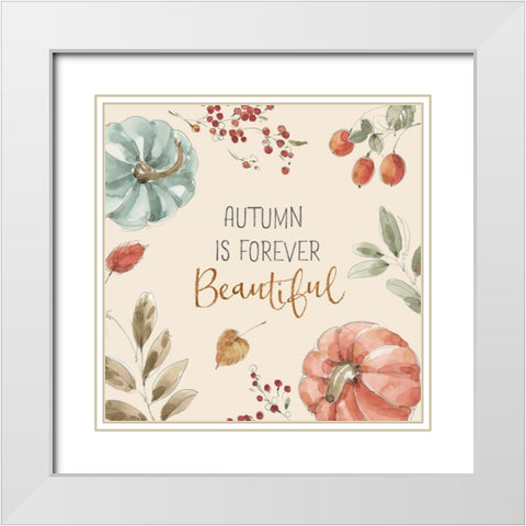 Autumn Feel II White Modern Wood Framed Art Print with Double Matting by Audit, Lisa