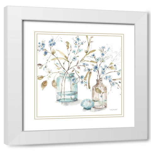 Blue Escape Coastal 02 White Modern Wood Framed Art Print with Double Matting by Audit, Lisa