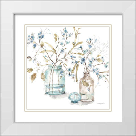 Blue Escape Coastal 02 White Modern Wood Framed Art Print with Double Matting by Audit, Lisa