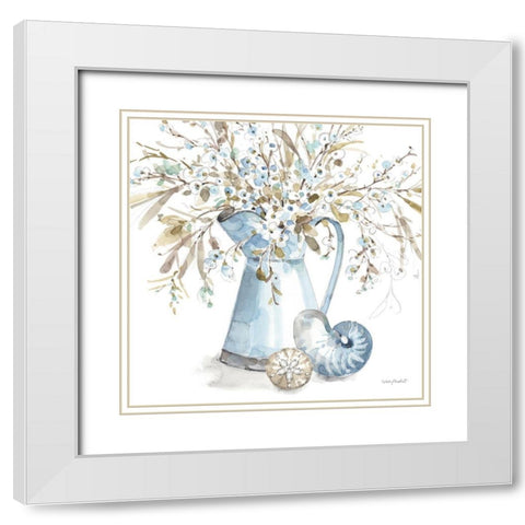 Blue Escape Coastal 03 White Modern Wood Framed Art Print with Double Matting by Audit, Lisa