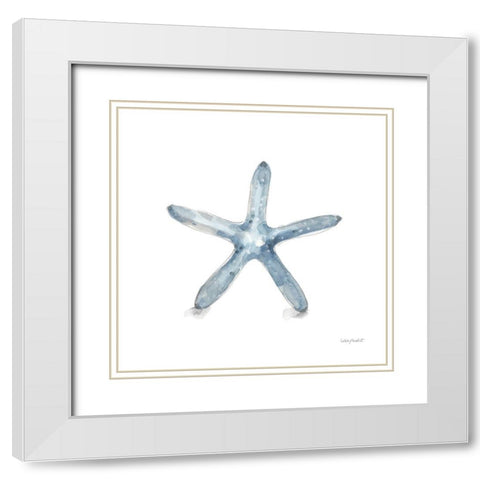 Blue Escape Coastal 08 White Modern Wood Framed Art Print with Double Matting by Audit, Lisa