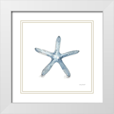 Blue Escape Coastal 08 White Modern Wood Framed Art Print with Double Matting by Audit, Lisa