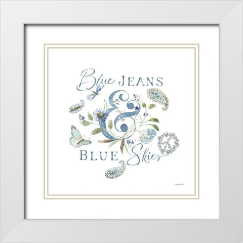 Blue Jeans And Blue Skies 01 White Modern Wood Framed Art Print with Double Matting by Audit, Lisa