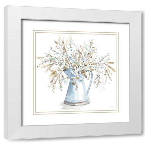 Blue Escape 04 White Modern Wood Framed Art Print with Double Matting by Audit, Lisa