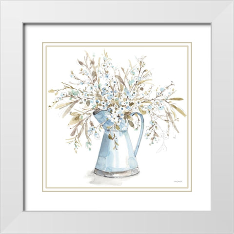 Blue Escape 04 White Modern Wood Framed Art Print with Double Matting by Audit, Lisa