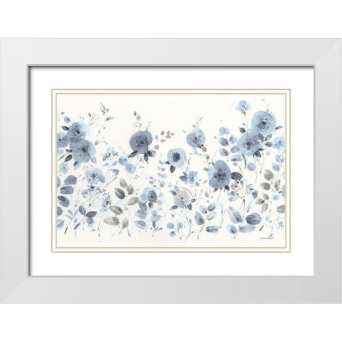 Dancing Flowers II White Modern Wood Framed Art Print with Double Matting by Audit, Lisa