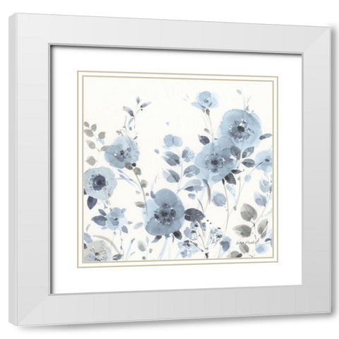 Dancing Flowers IV White Modern Wood Framed Art Print with Double Matting by Audit, Lisa