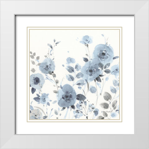 Dancing Flowers IV White Modern Wood Framed Art Print with Double Matting by Audit, Lisa