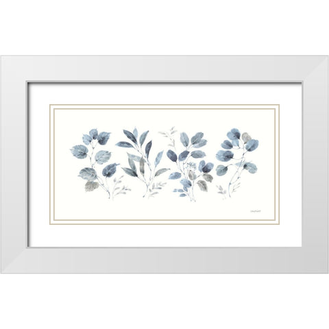Dancing Leaves II White Modern Wood Framed Art Print with Double Matting by Audit, Lisa