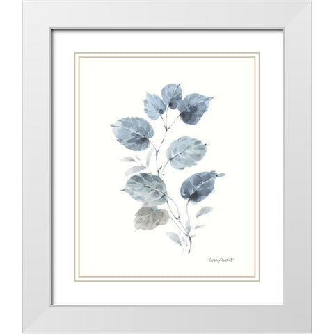 Dancing Leaves V White Modern Wood Framed Art Print with Double Matting by Audit, Lisa