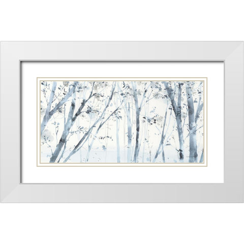 Dancing Leaves VII White Modern Wood Framed Art Print with Double Matting by Audit, Lisa