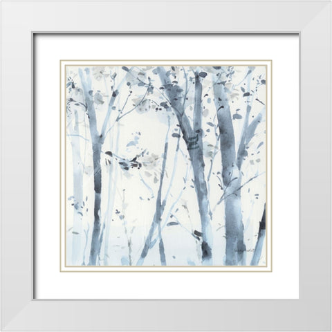 Dancing Leaves X White Modern Wood Framed Art Print with Double Matting by Audit, Lisa