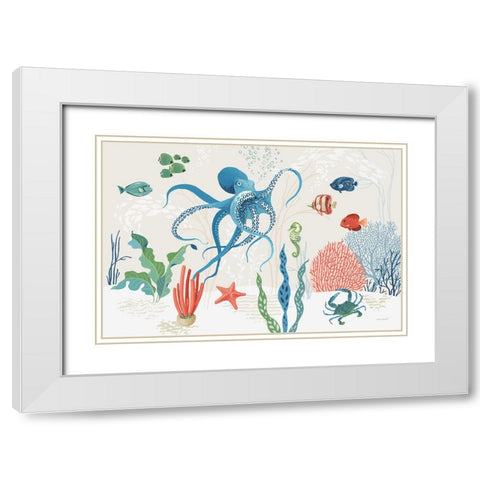 Free As the Ocean I on Sand White Modern Wood Framed Art Print with Double Matting by Audit, Lisa