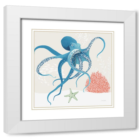 Free As the Ocean II on Sand White Modern Wood Framed Art Print with Double Matting by Audit, Lisa