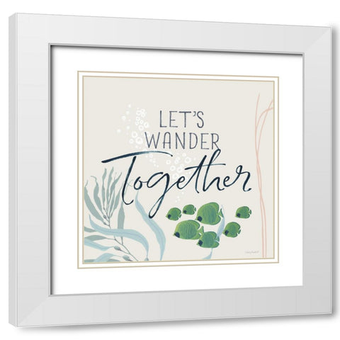 Free As the Ocean VII on Sand White Modern Wood Framed Art Print with Double Matting by Audit, Lisa