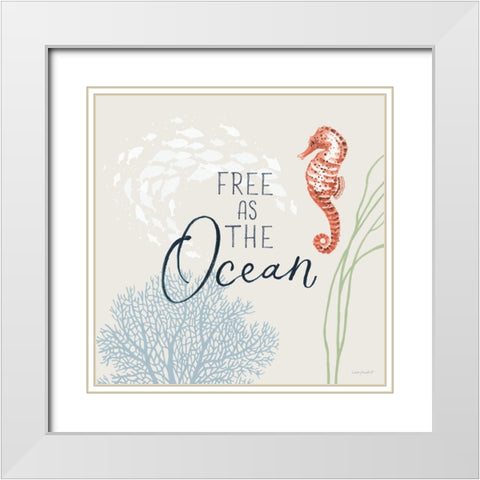 Free As the Ocean IX on Sand White Modern Wood Framed Art Print with Double Matting by Audit, Lisa