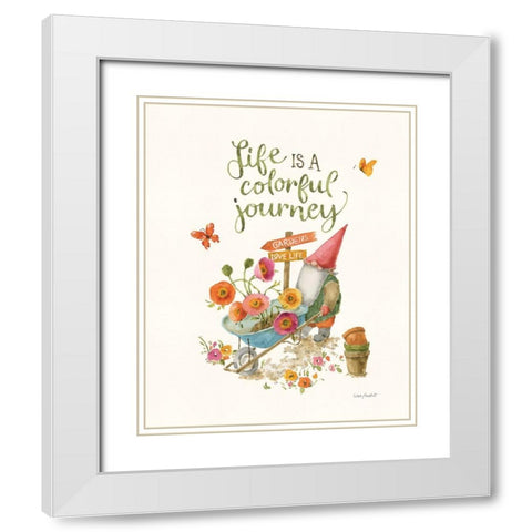 Garden Gnomes II White Modern Wood Framed Art Print with Double Matting by Audit, Lisa