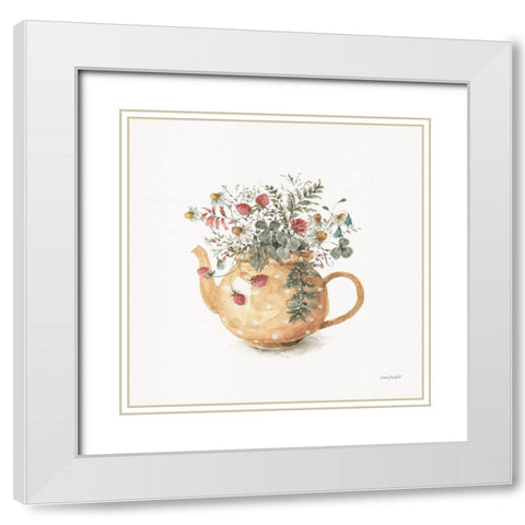 Garden Tea 02 White Modern Wood Framed Art Print with Double Matting by Audit, Lisa