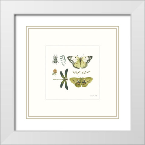 Green Fields XII White Modern Wood Framed Art Print with Double Matting by Audit, Lisa