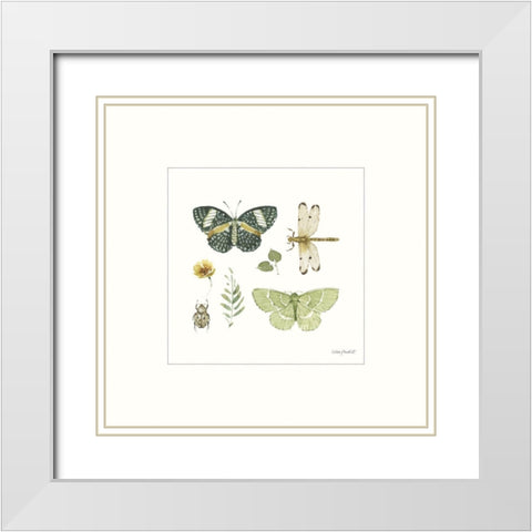 Green Fields XIII White Modern Wood Framed Art Print with Double Matting by Audit, Lisa