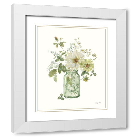 Green Fields XXV White Modern Wood Framed Art Print with Double Matting by Audit, Lisa