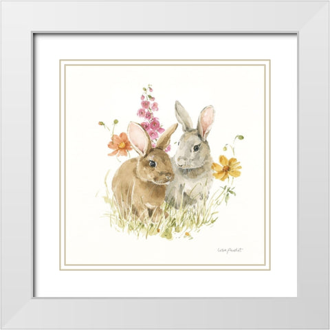 Hop on Spring II White Modern Wood Framed Art Print with Double Matting by Audit, Lisa