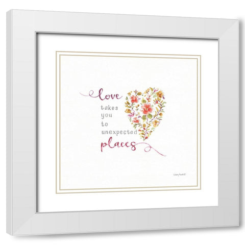 My Blooming Heart White Modern Wood Framed Art Print with Double Matting by Audit, Lisa