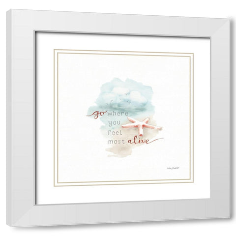 Starfish on the Sand White Modern Wood Framed Art Print with Double Matting by Audit, Lisa
