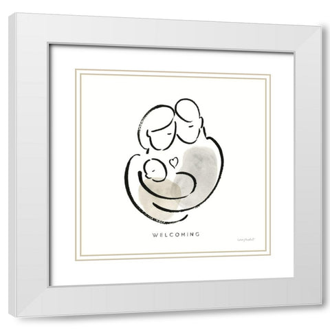 Lines of Life IV White Modern Wood Framed Art Print with Double Matting by Audit, Lisa