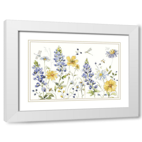 Lovely Blues I White Modern Wood Framed Art Print with Double Matting by Audit, Lisa
