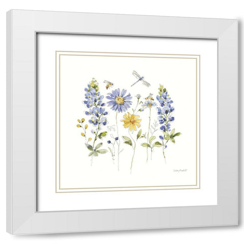 Lovely Blues II White Modern Wood Framed Art Print with Double Matting by Audit, Lisa
