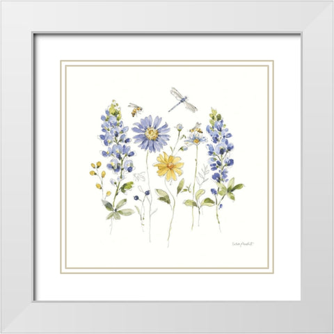Lovely Blues II White Modern Wood Framed Art Print with Double Matting by Audit, Lisa