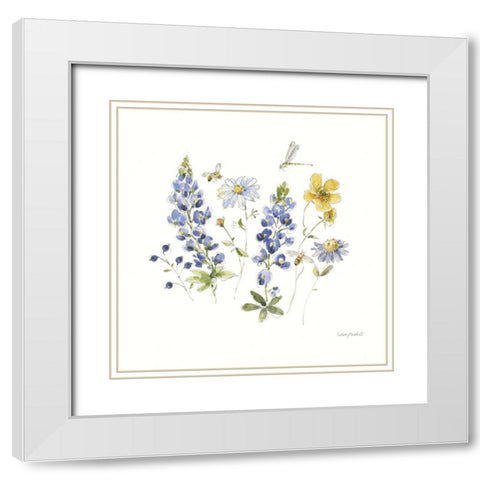 Lovely Blues III White Modern Wood Framed Art Print with Double Matting by Audit, Lisa