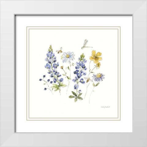 Lovely Blues III White Modern Wood Framed Art Print with Double Matting by Audit, Lisa