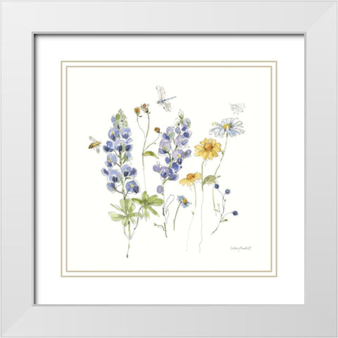 Lovely Blues IV White Modern Wood Framed Art Print with Double Matting by Audit, Lisa