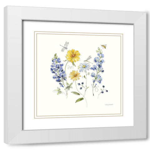 Lovely Blues V White Modern Wood Framed Art Print with Double Matting by Audit, Lisa