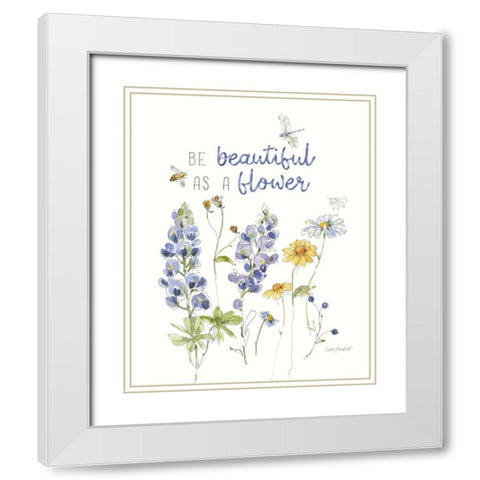 Lovely Blues VI White Modern Wood Framed Art Print with Double Matting by Audit, Lisa