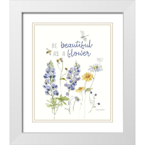 Lovely Blues VI White Modern Wood Framed Art Print with Double Matting by Audit, Lisa