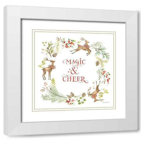 Merry And Bright 03 White Modern Wood Framed Art Print with Double Matting by Audit, Lisa