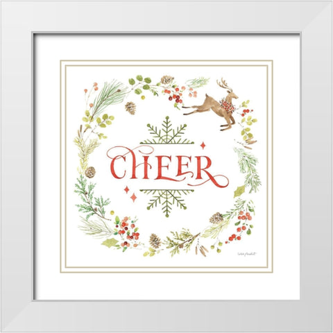 Merry And Bright 07 White Modern Wood Framed Art Print with Double Matting by Audit, Lisa