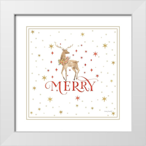 Merry And Bright 09 White Modern Wood Framed Art Print with Double Matting by Audit, Lisa