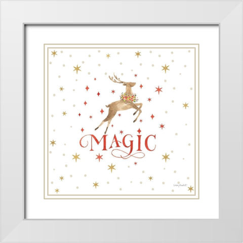 Merry And Bright 11 White Modern Wood Framed Art Print with Double Matting by Audit, Lisa