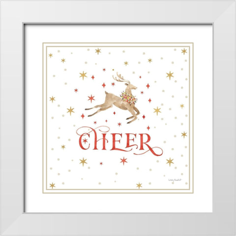 Merry And Bright 12 White Modern Wood Framed Art Print with Double Matting by Audit, Lisa