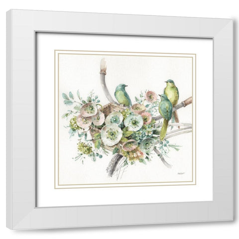 Mint Crush 07 Square White Modern Wood Framed Art Print with Double Matting by Audit, Lisa