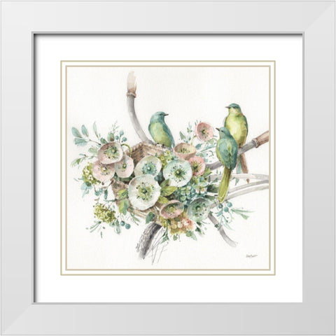 Mint Crush 07 Square White Modern Wood Framed Art Print with Double Matting by Audit, Lisa